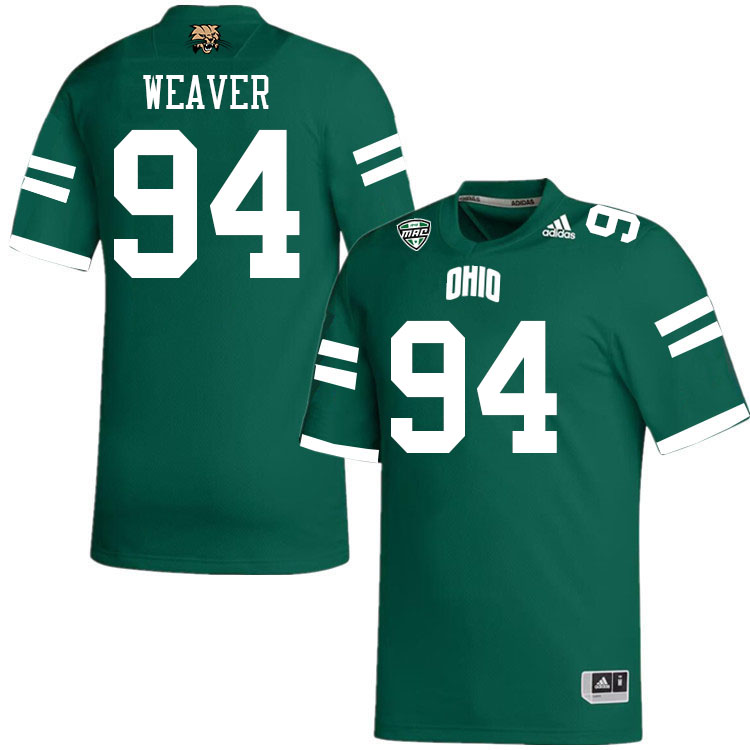 Ohio Bobcats #94 Bradley Weaver College Football Jerseys Stitched-Green